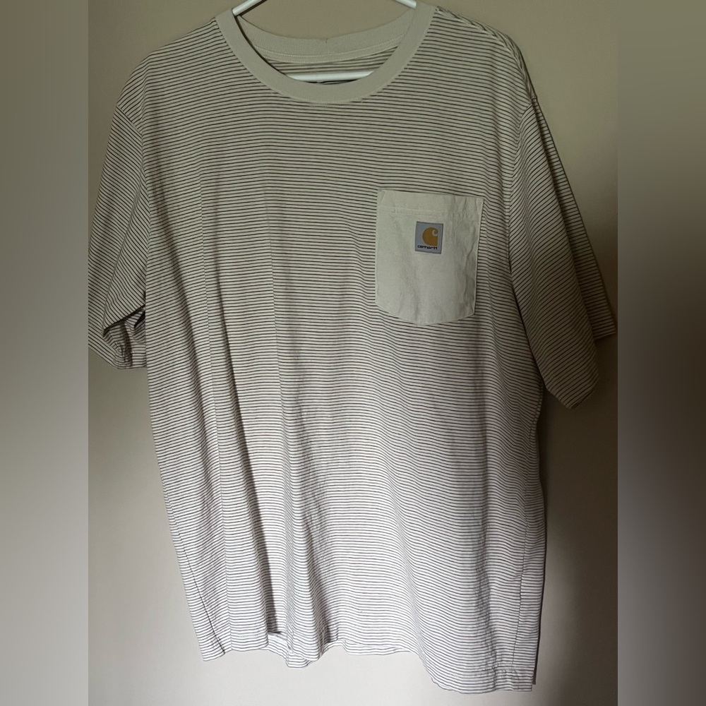 Striped Carhartt pocket tee XL